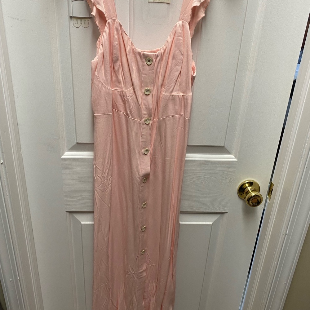 Etro Soft Pink Button-Front Maxi Dress